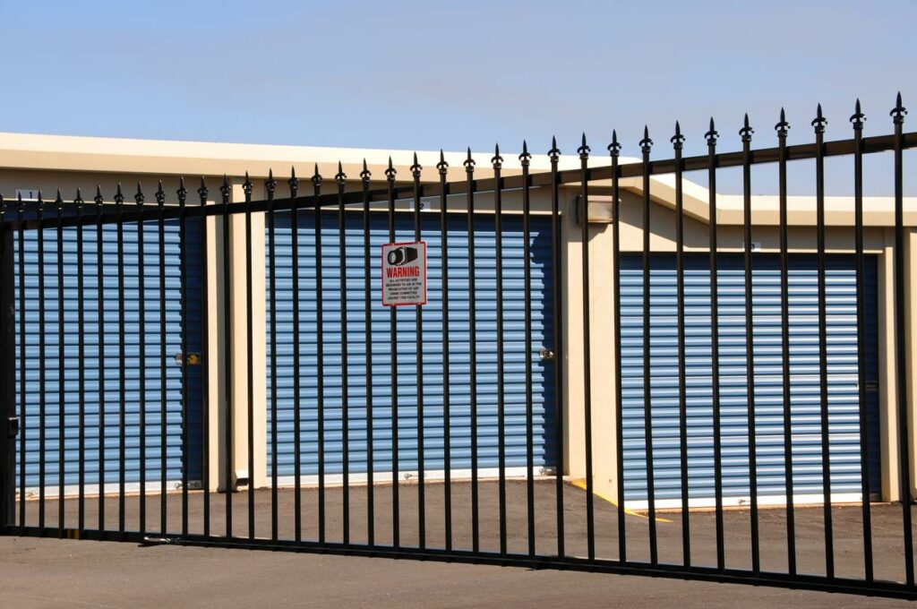 A photo of a gated, secure storage facility
