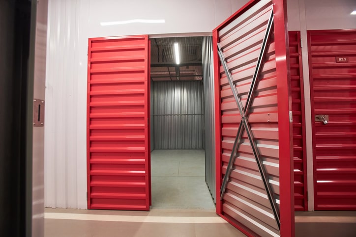 An empty self storage unit after all belongings have been removed